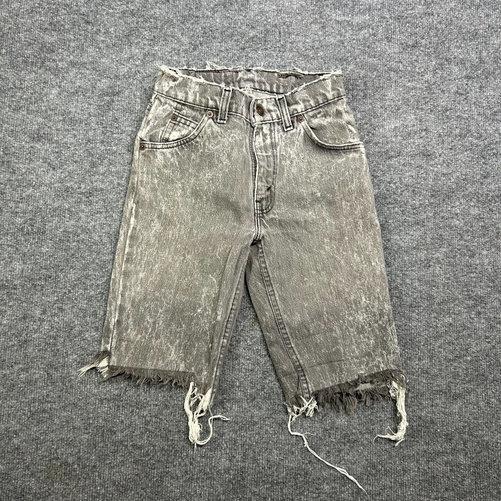 Vintage Levi's Cut Off Shorts Boys Acid Wash Denim Pockets Classic USA Made - 12